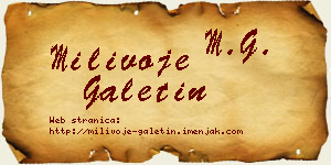 Milivoje Galetin vizit kartica